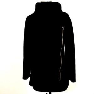 Black jacket S with gold zippers and neck collar you can wear up or folded over